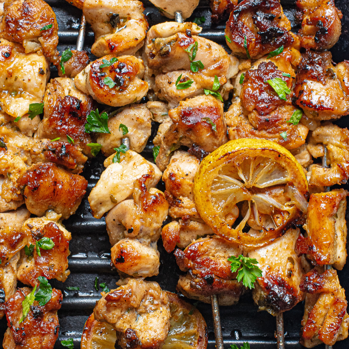 Delicious Lemon Chicken Skewers (Yogurt Marinade, Grill or Pan)